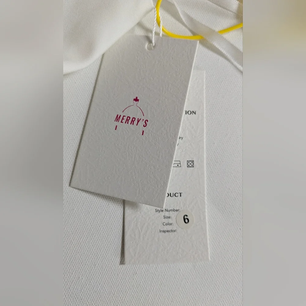 Off White Boatneck Midi Wedding Dress Romantic Lace-Up Back and bow Sz 6 NEW - Picture 11 of 16